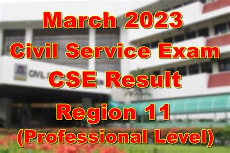 REGION 11 PASSERS: March 2023 Civil Service Exam Results .